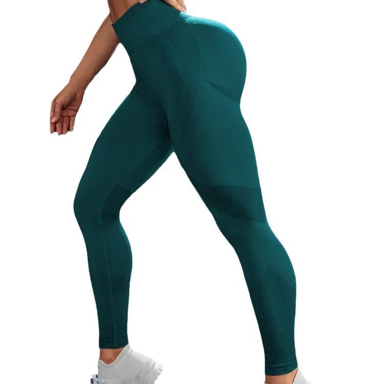 Pantalons de yoga sans couture pour femmes - Leggings fitness taille haute extensibles
