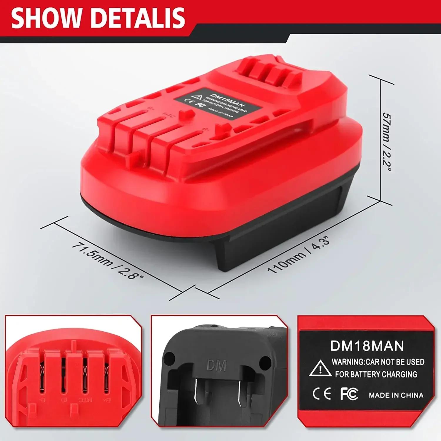 Adaptateur de batterie pour outils d'artisan 20V pour DeWalt 20V et pour batterie Li-on Milwaukee 18