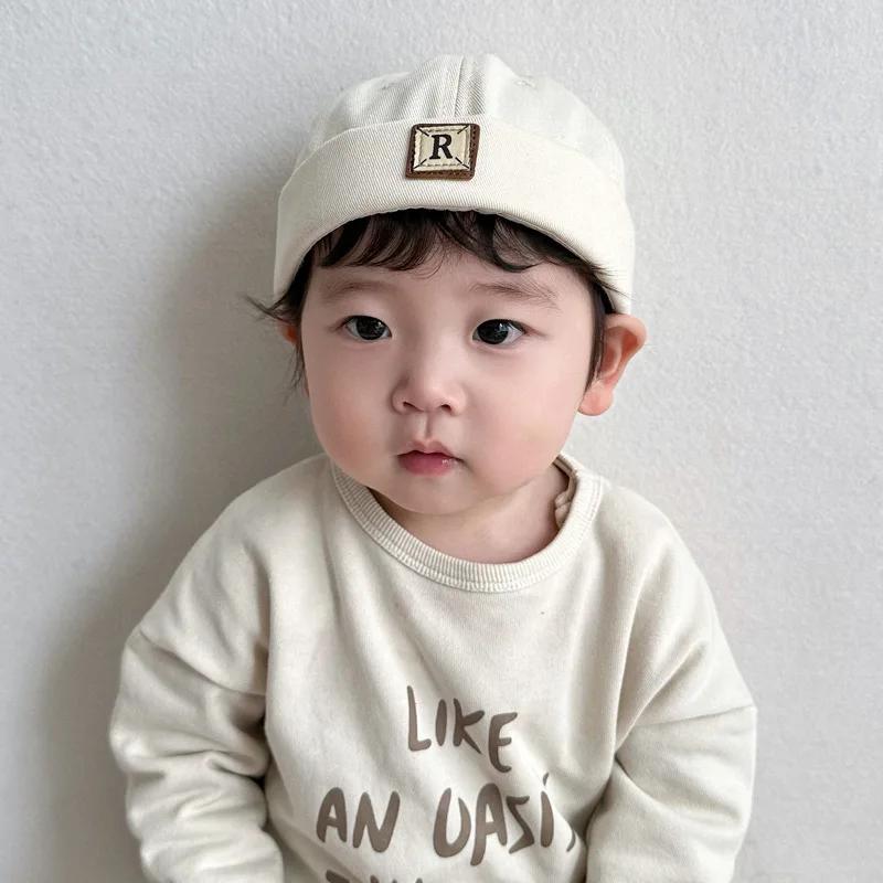 Casquette sans bord unie pour bébé, style Docker Hip Hop, Melon, Landlord, Bonnet, pour garçons et f