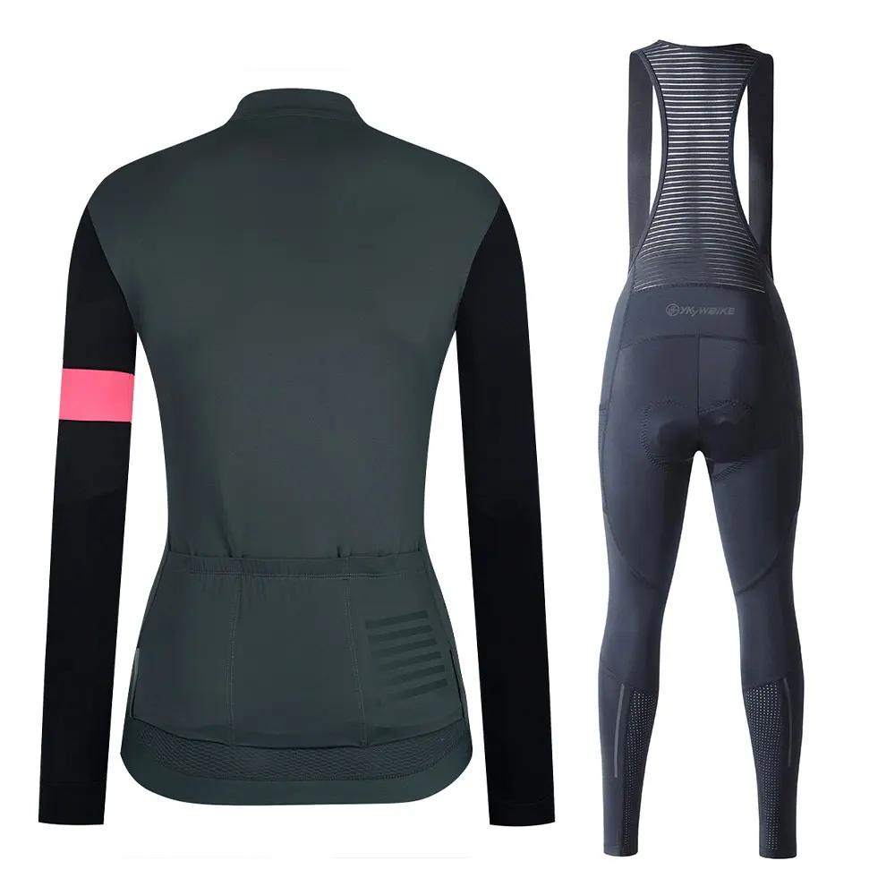 YKYWBIKE-Maillot de cyclisme à manches longues pour femme, vêtements de vélo VTT, ensemble de maillo