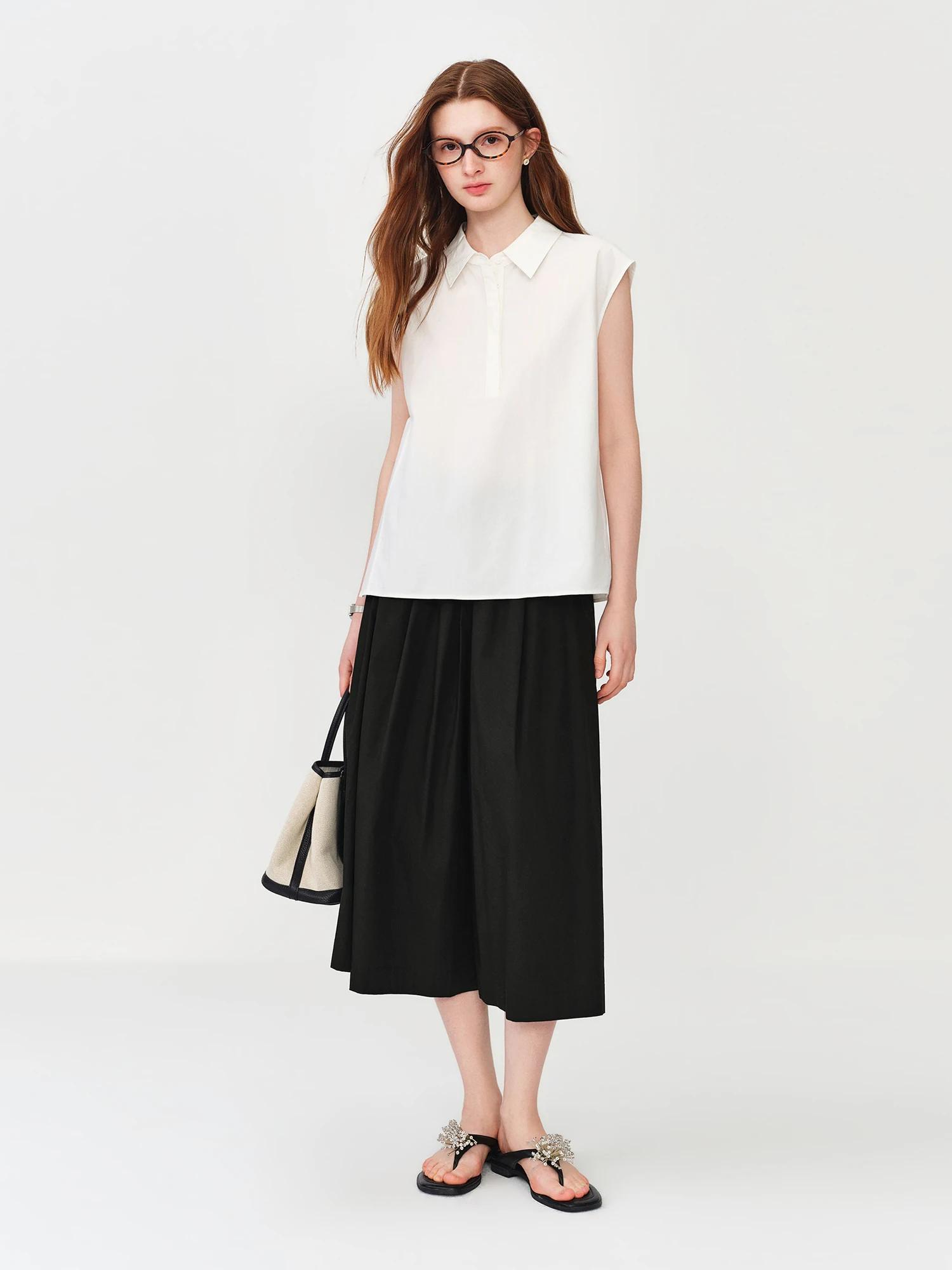 Pantalon décontracté en coton confortable FSLE, coupe large pour femme, nouvelle collection été 2026