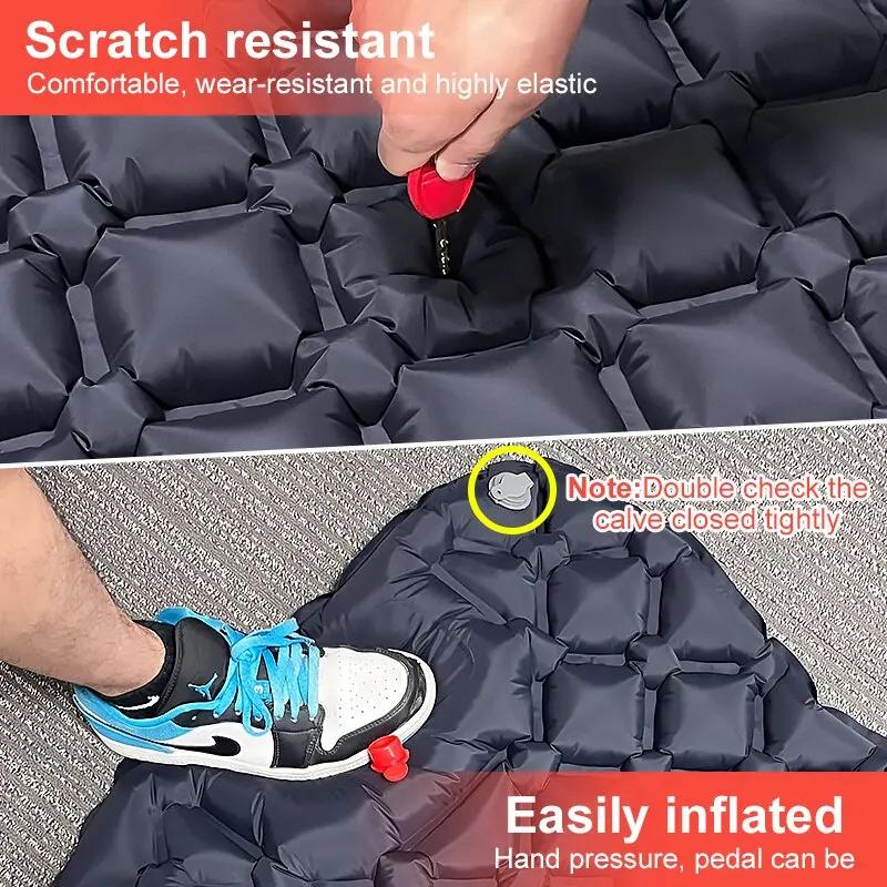 Camping en plein air Gonflable Matelas Couchage Pad Avec Oreillers Ultra Léger Air Mat Intégré Gonfl