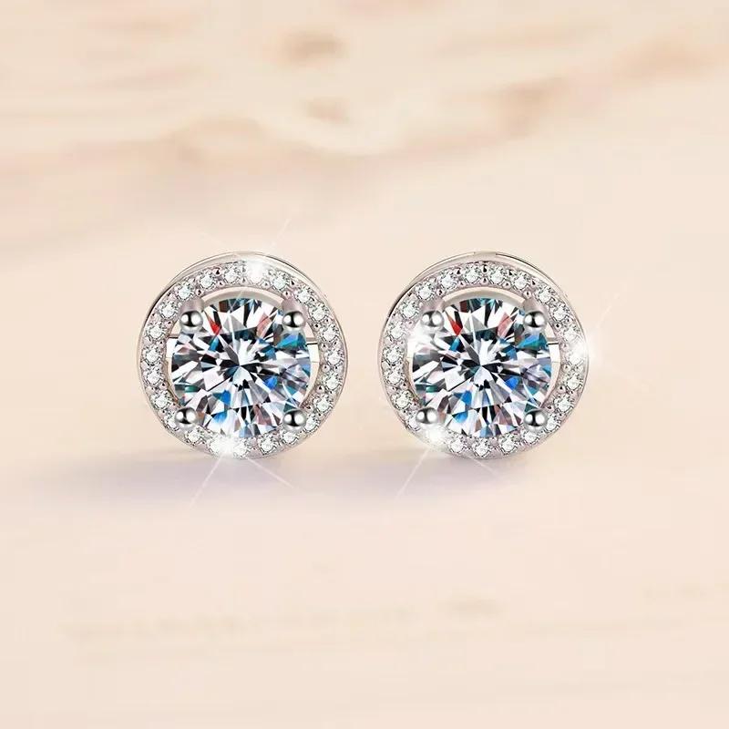 DISINIYA – boucles d'oreilles couleur Mosonite, sac carré, bijoux de mariage, fête simple et à la mo