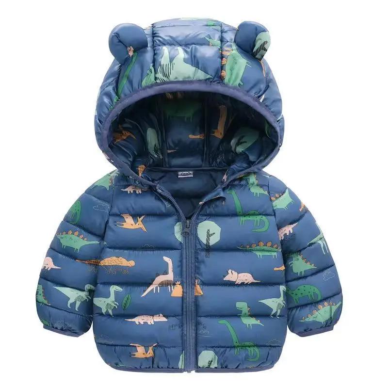 Doudounes pour bébés garçons et filles, manteaux à fermeture éclair motif ours de dessin animé pour