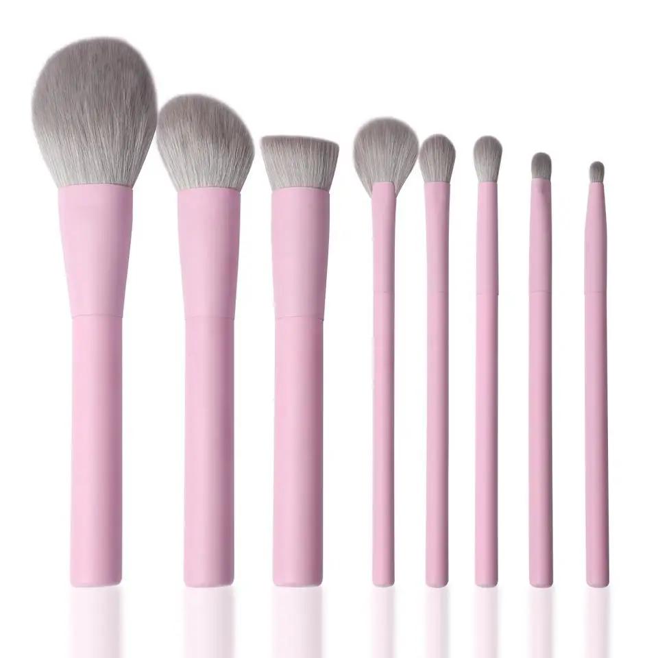 Ensemble de pinceaux de maquillage en cheveux synthétiques, pinceau végétalien, outil de beauté pour