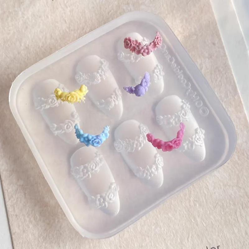1pc crème glacée fraise crème Cookie sorcière 3D acrylique moule Nail Art décorations chat bricolage