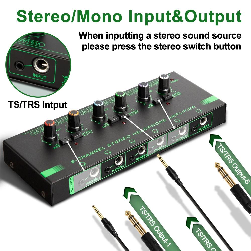 Mini amplificateur de casque Depusheng nouveau amplificateur Audio stéréo Ultra-Compact 4/6 canaux a