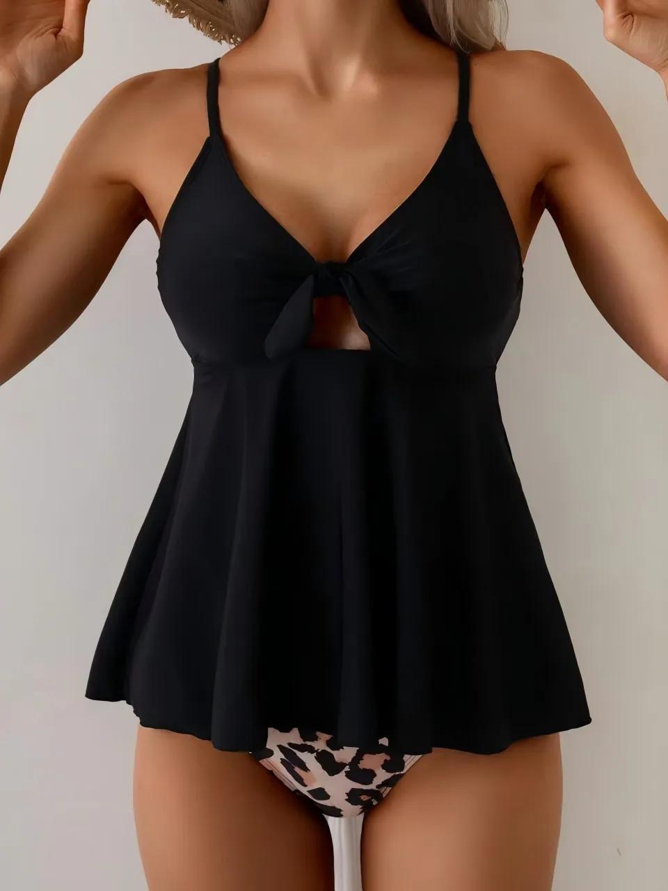 2026 à bretelles Tankini ensemble 2 pièces creux maillots de bain femmes noué devant maillot de bain