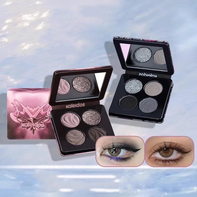 Palette Fards à Paupières Kaleidos 4 Couleurs Maquillage Yeux Mat Brillant Smokey Longue Tenue Facil