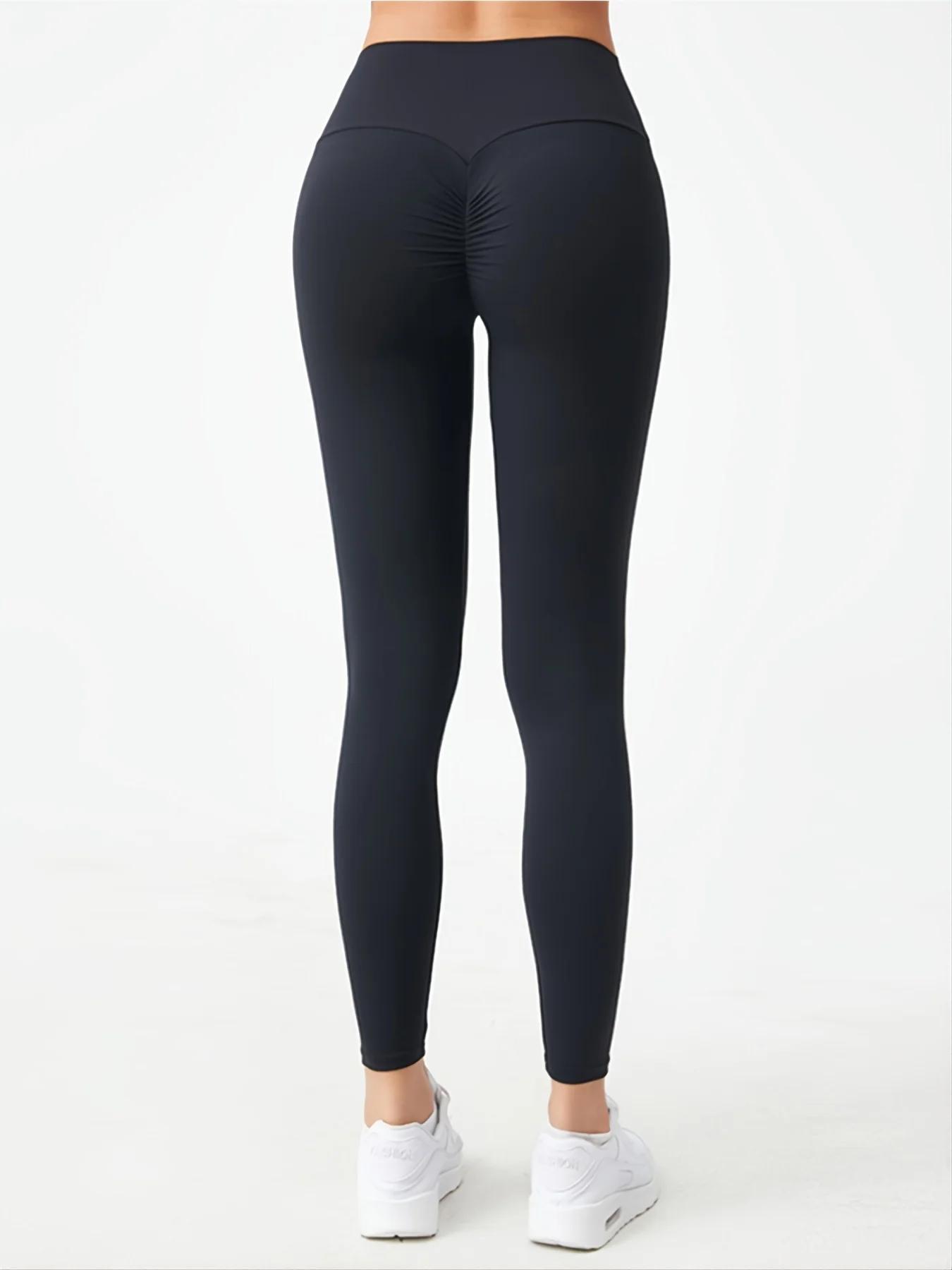 Pantalon de yoga femme taille haute - Micro-compression pour ventre et hanches, idéal running et fitness