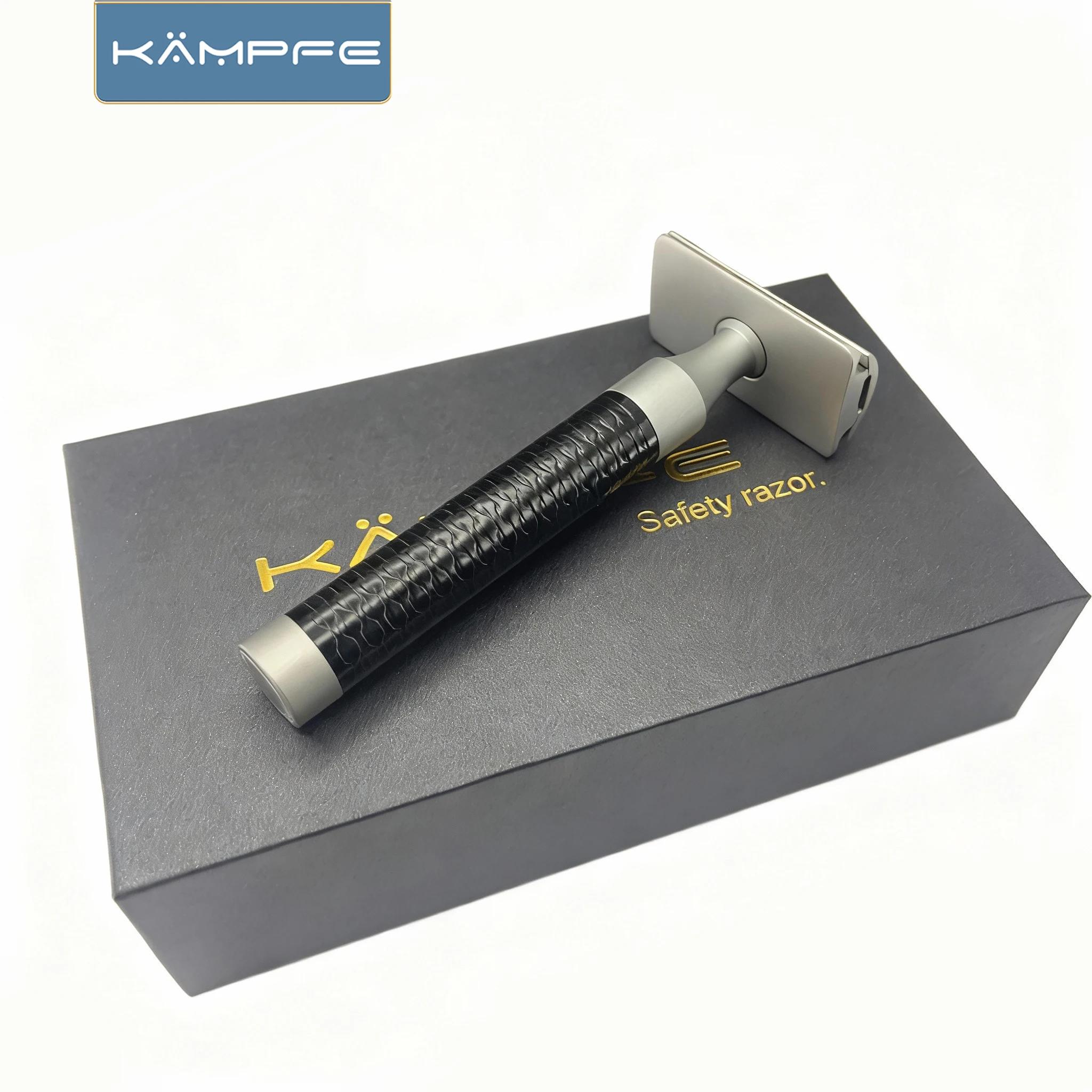 Rasoir de sécurité manuel en acier inoxydable KAMPFE, rasoir à double tranchant de style ancien avec
