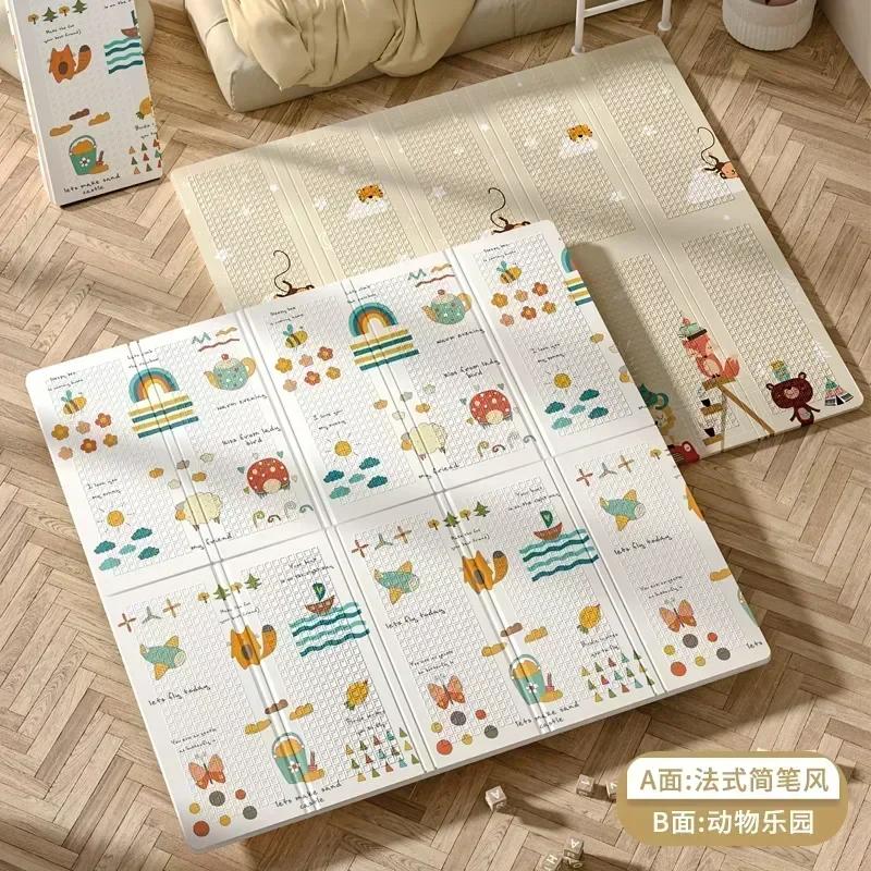 Nouveau bébé pliant ramper activité tapis enfants dessin animé imperméable ramper jeu tapis Double f