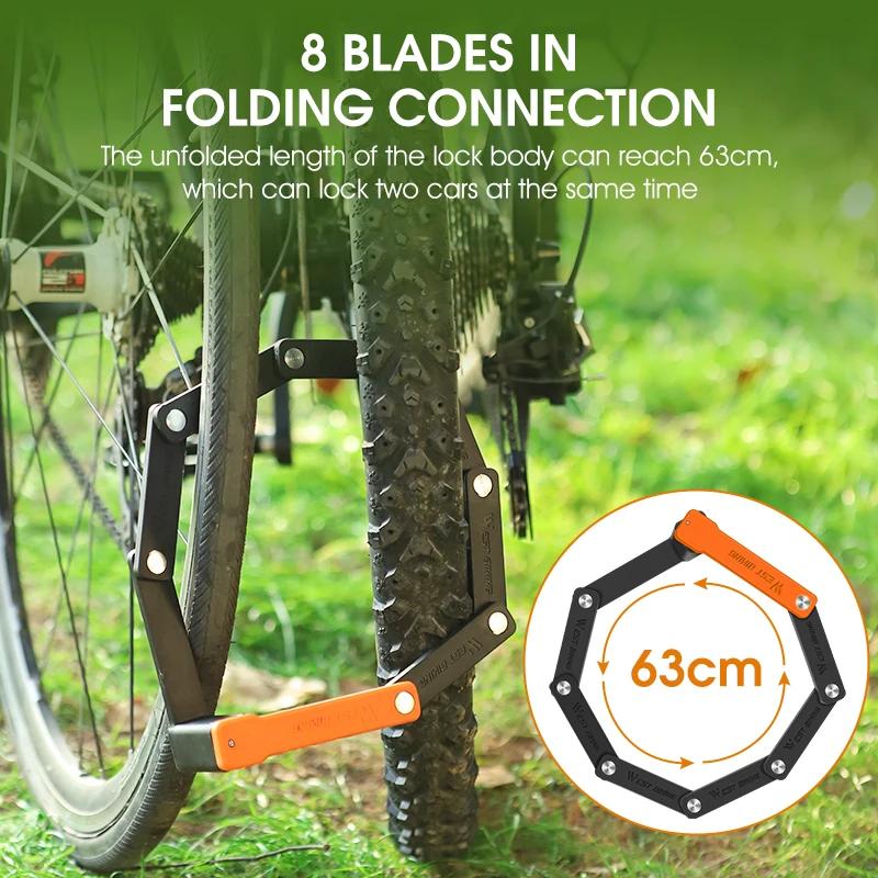 WEST BIKING – serrure de vélo pliable, sécurité routière, antivol, pour vtt, cyclisme, Scooter, chaî
