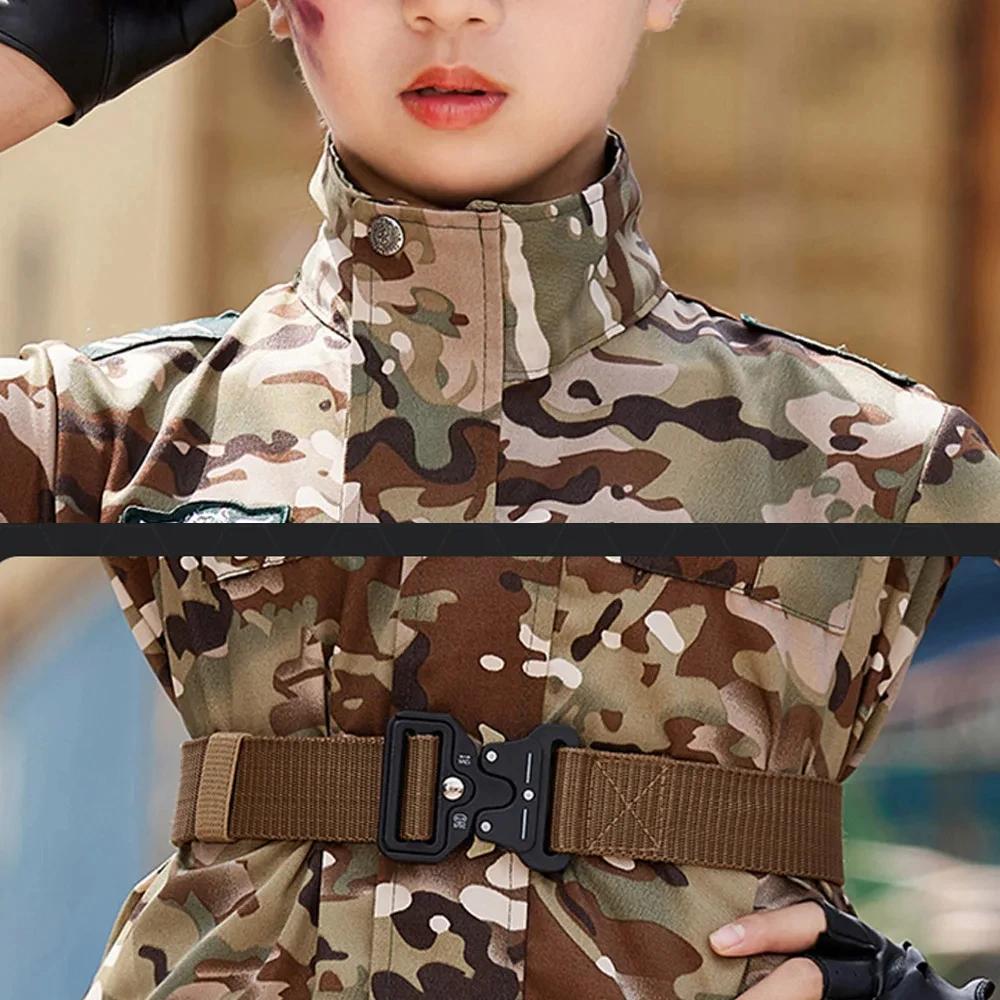 Ensemble uniforme tactique militaire pour enfants, costume de camouflage, costume de soldat des forc