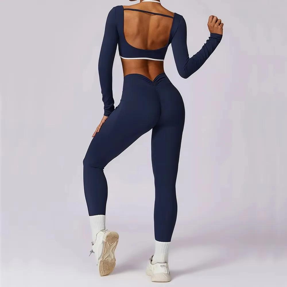 Ensemble gym 2 pièces femme dos nu : yoga, fitness, running - séchage rapide et soutien optimal