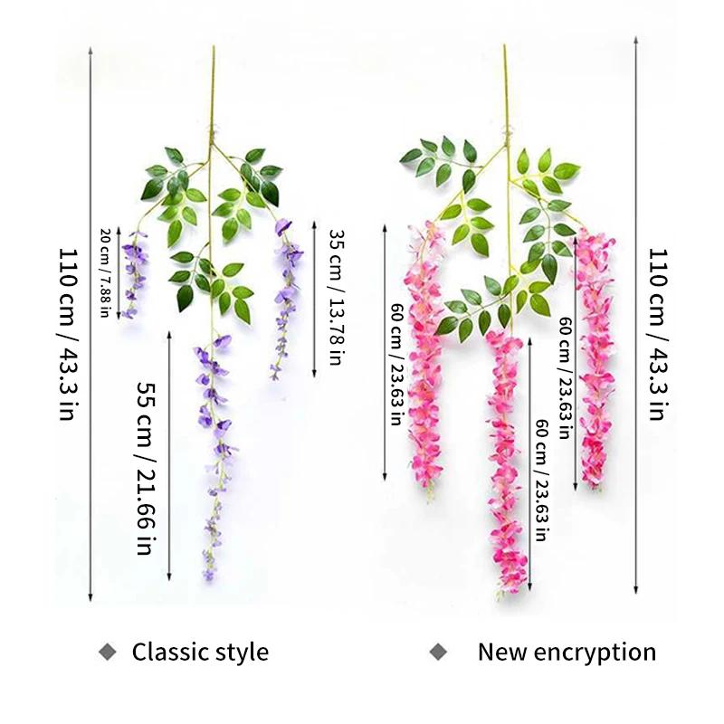 Guirxiété de Fleurs de Glycine Artificielle, Fausse Fleur en Rotin, Guirxiété de Fleurs pour ixde Ma