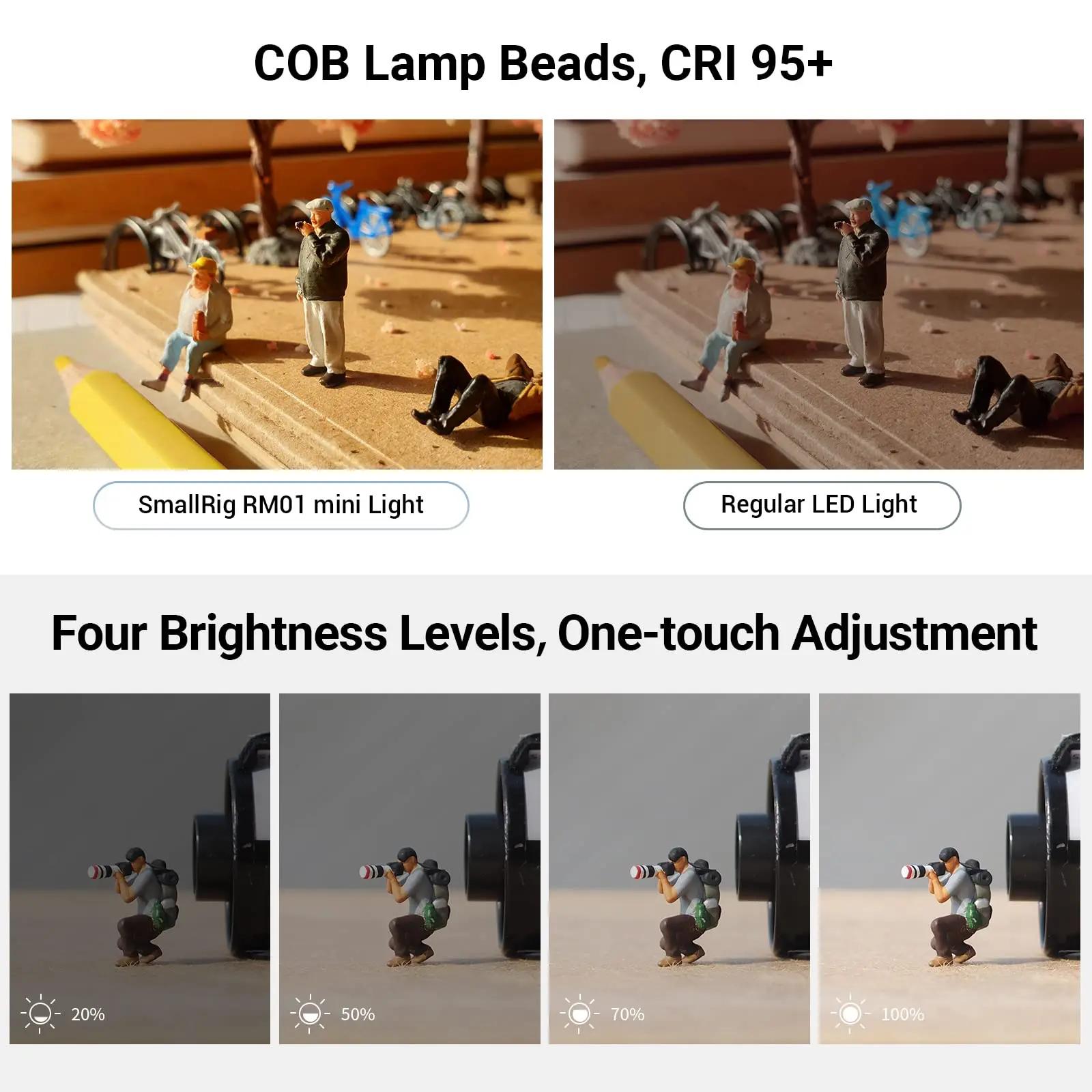 SmallRig RM01 lumière vidéo LED 5600K lumière de photographie avec 8 filtres de couleur kit d'éclair