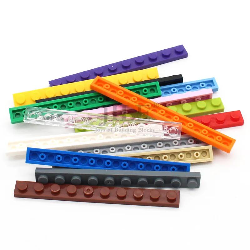 20 pièces plaque Moc 1x10 bricolage créatif éclairer bases blocs de construction briques compatibles