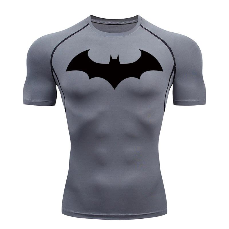 Chemise compression homme graphique chauve-souris manches courtes protection éruptions sport