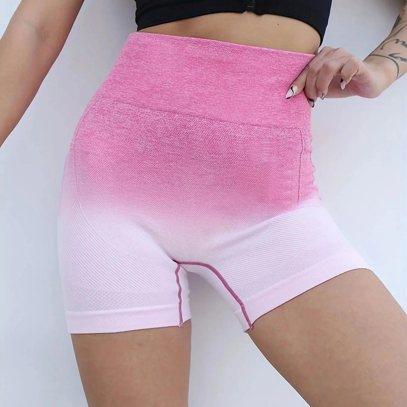 Short de yoga femme mode été - Sans couture teinté pour fesses galbées et exercices fitness