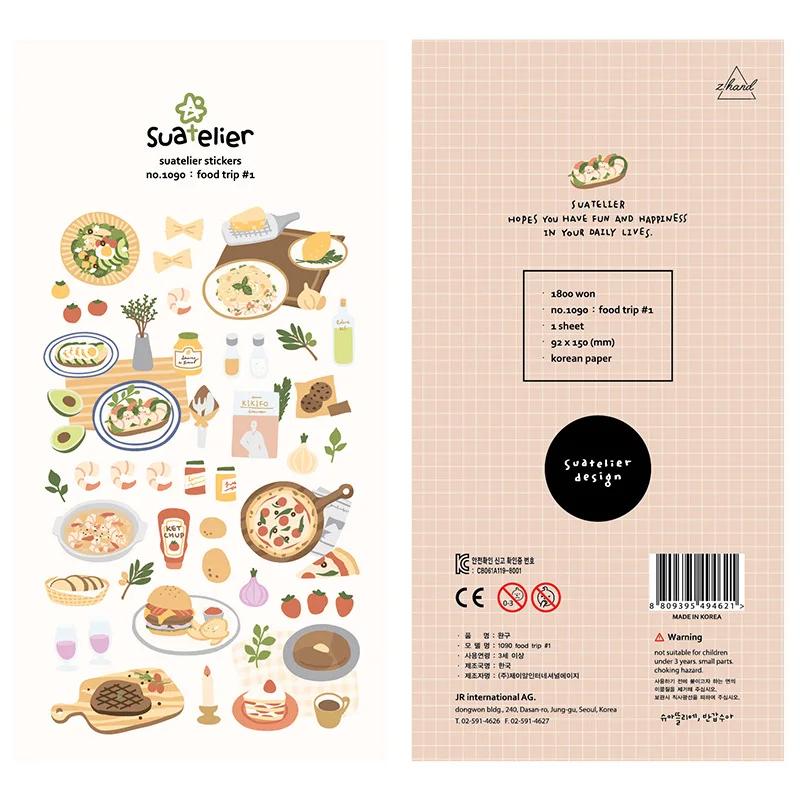 Autocollants esthétiques Suatelier Foods pour scrapbooking, journaux créatifs, décorations coréennes