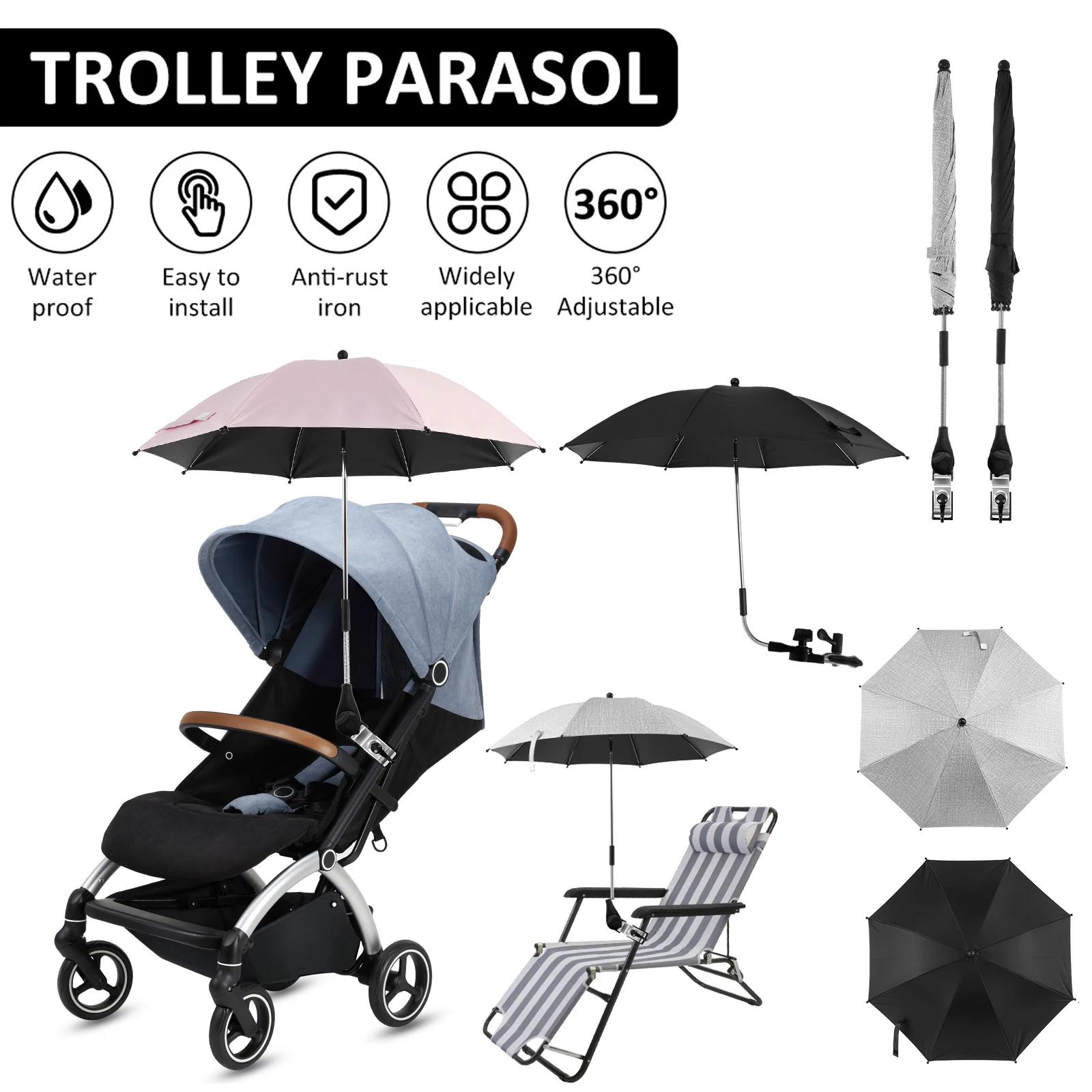 Parapluie universel pour poussette de bébé, protection contre les UV, le soleil et la pluie, parasol