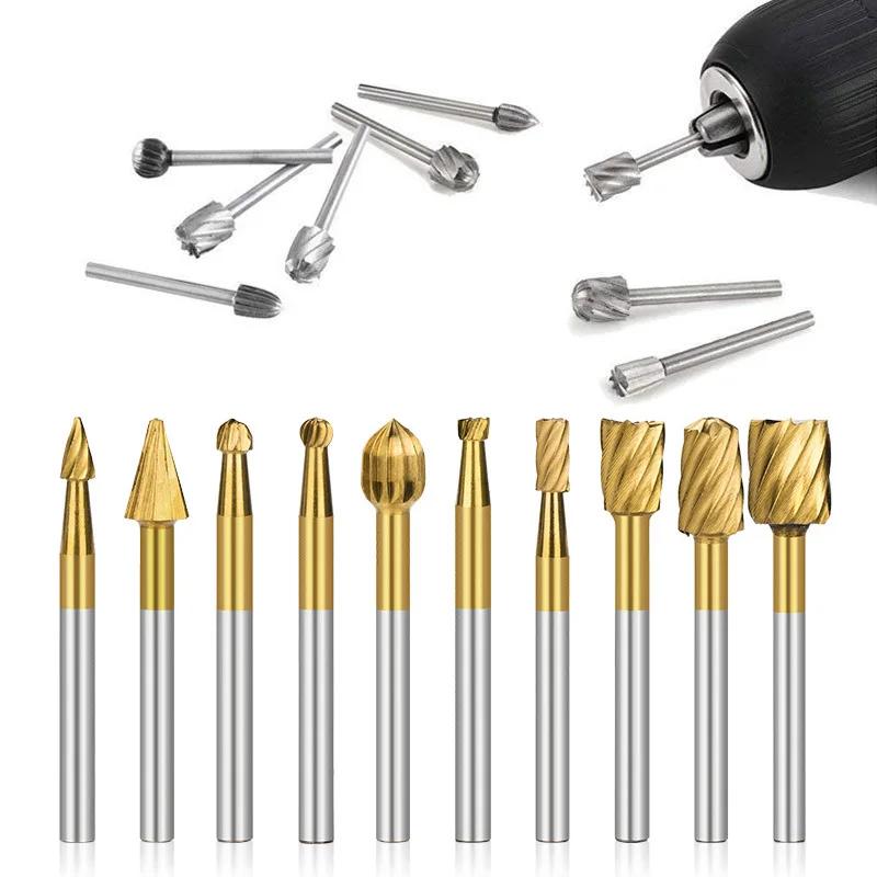 Jeu de forets de routeur de routage HSS, pour outils de fraises rotatives en carbure Dremel, bois, p