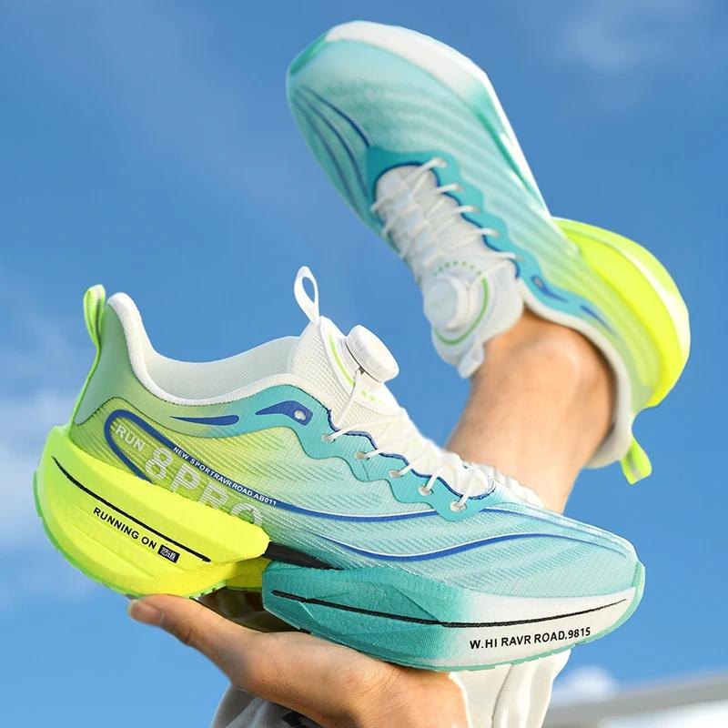 Chaussures de course pour hommes, nouvelles chaussures de sport respirantes avec plaque en carbone p