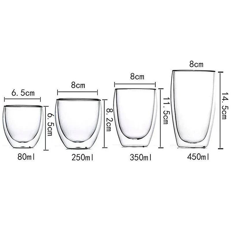Tasse en verre borosilicaté à double paroi, haute teneur en borosilicate, degré de chaleur, thé, lai