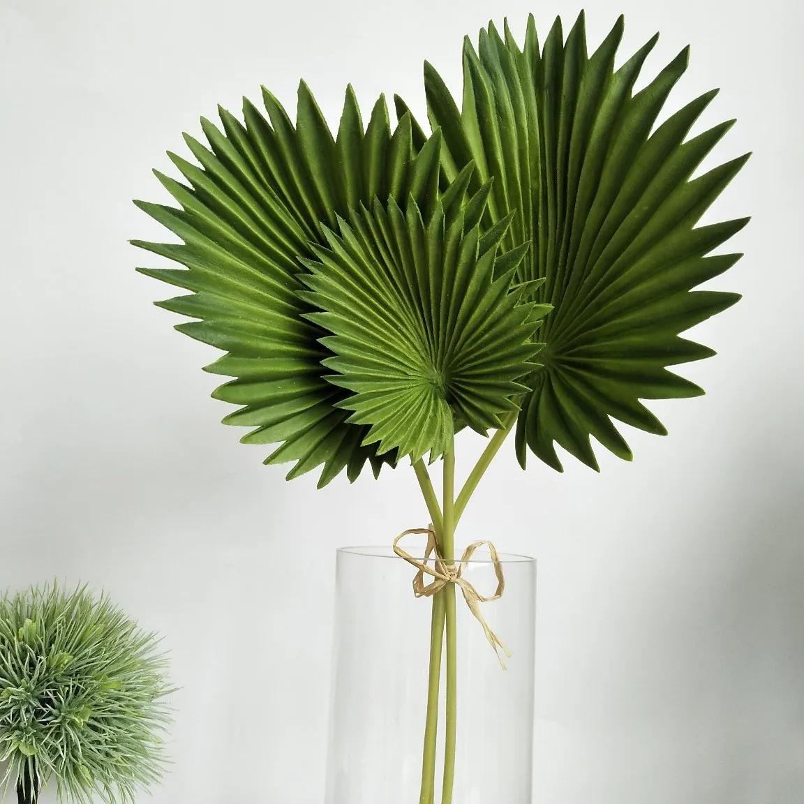 Feuilles de Palmier Artificielles en Plastique Vert, Fausses Plantes, Fleur de Décoration de la Mais