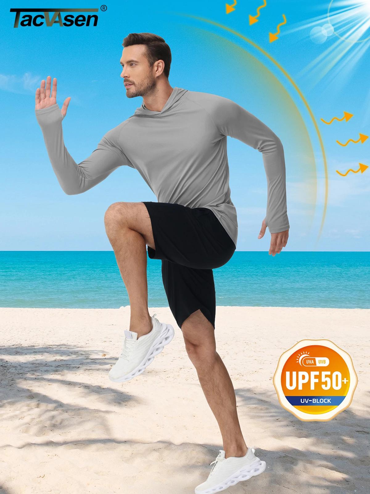 Haut de protection solaire UPF 50+ pour homme à manches longues, séchage rapide, respirant, avec tro