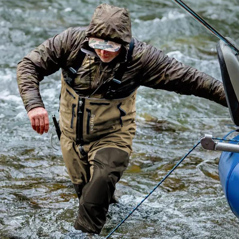 Waders de pêche à la mouche convertibles et respirants avec fermeture éclair, pantalons de pataugeoi