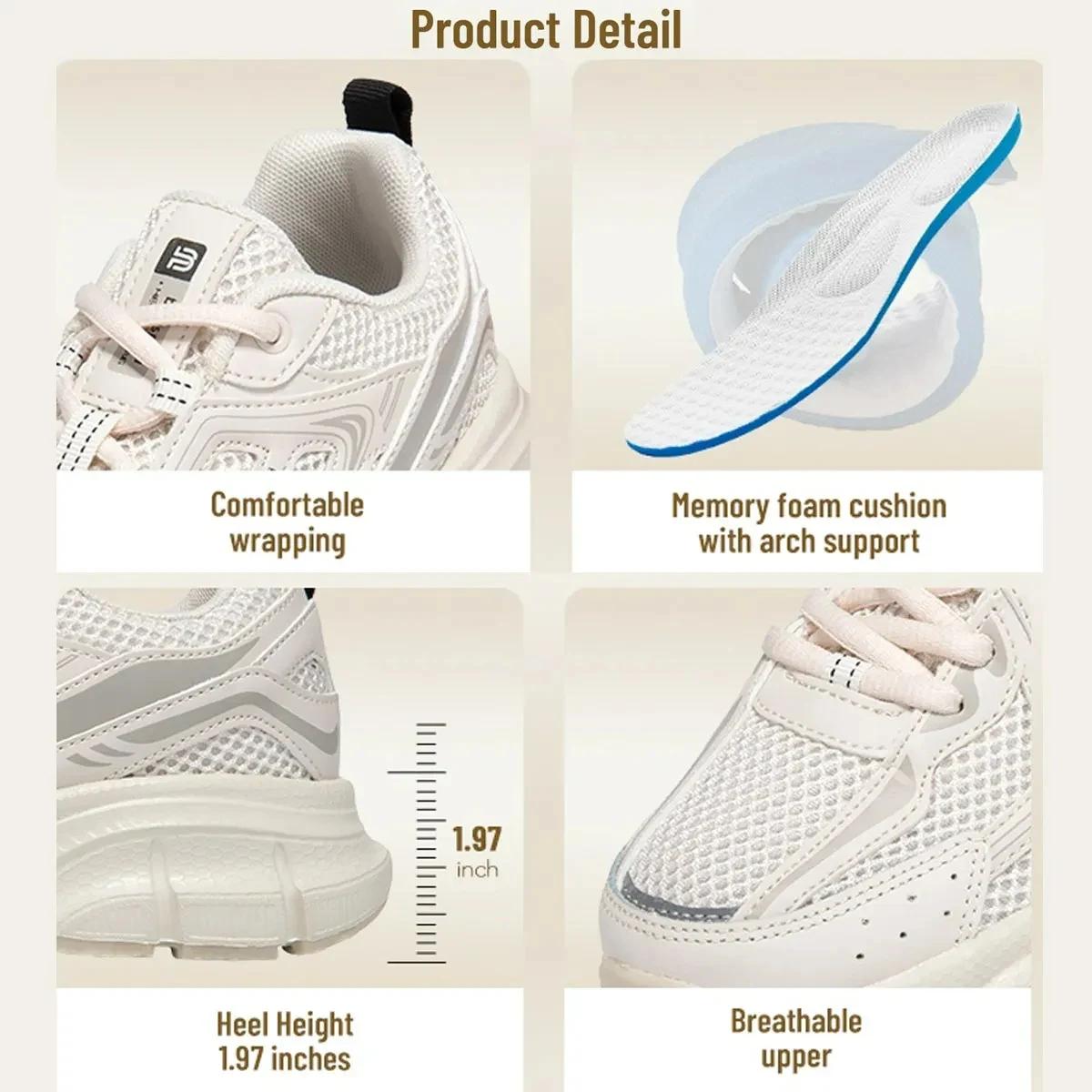 Chaussures de course rétro femme Baasploa - Baskets en maille légères et respirantes pour jogging et extérieur - Modèle décontracté