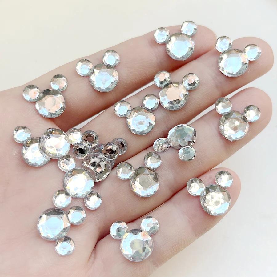 Strass en cristal en forme d'animal blanc, 30 pièces/lot, bijoux à faire soi-même, décoration à dos