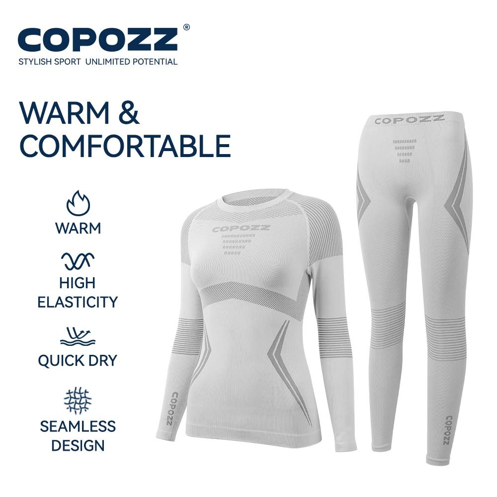 COPOZZ hiver Ski sous-vêtement thermique ensembles hommes femmes anti-transpiration respirant séchag