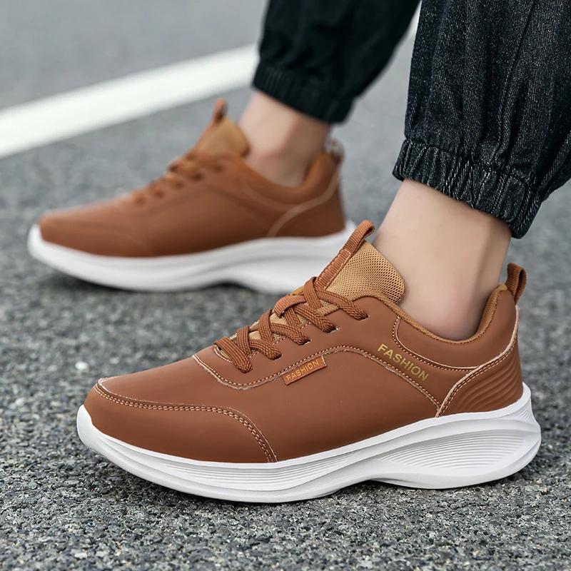 Baskets marron pour hommes printemps chaussures de sport de course en plein air hommes baskets à pla