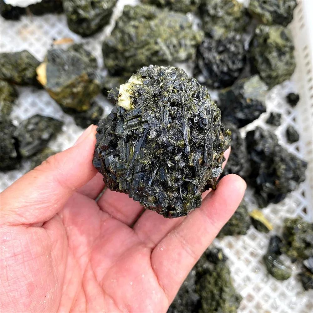 Pierre de tourmaline verte naturelle de haute qualité, spécimen minéral brut, pierres précieuses, pi