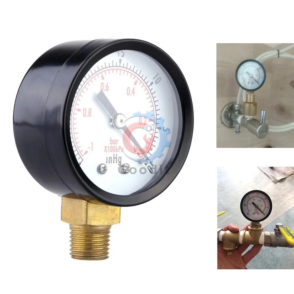 Manomètre sous vide/Air, Mini cadran à double échelle, 1/4 "NPT-30HG/0PS, manomètre sous vide, Table