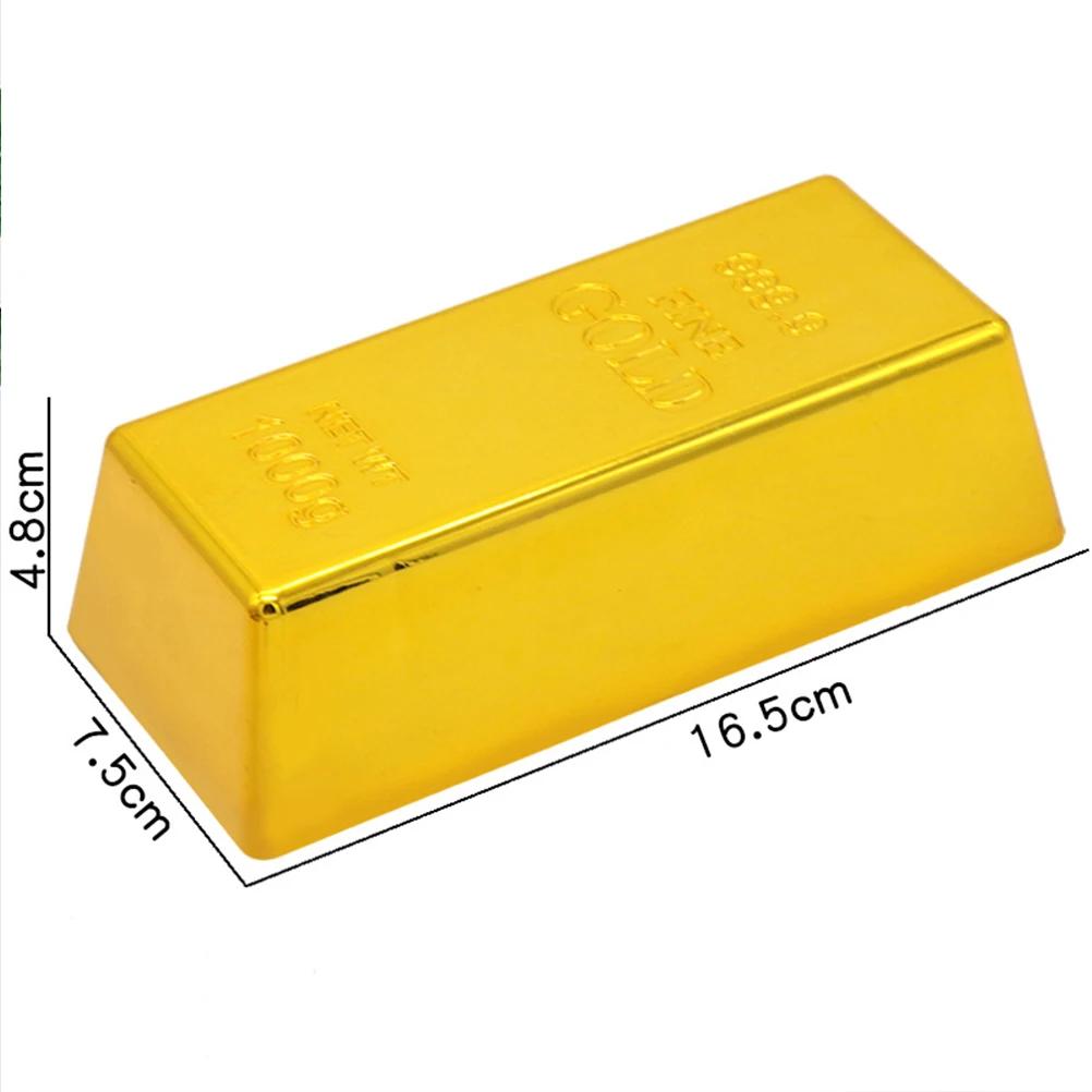 Faux barre d'or créative en brique dorée, 1 pièce, Simulation de lingots d'or creux, accessoire de f