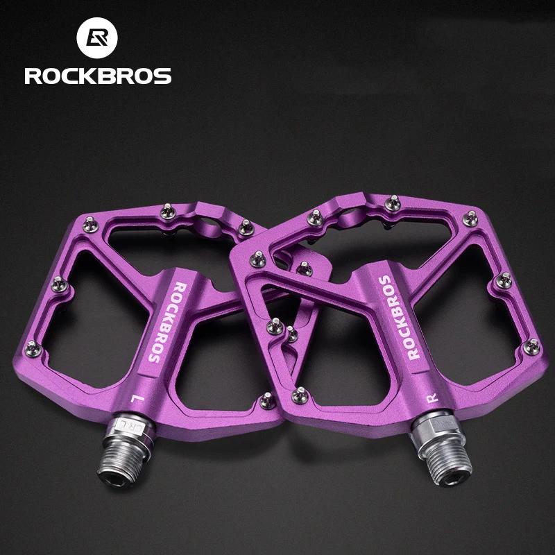 ROCKBROS pédales de vélo antidérapantes en alliage d'aluminium, roulement scellé ultraléger, pédale