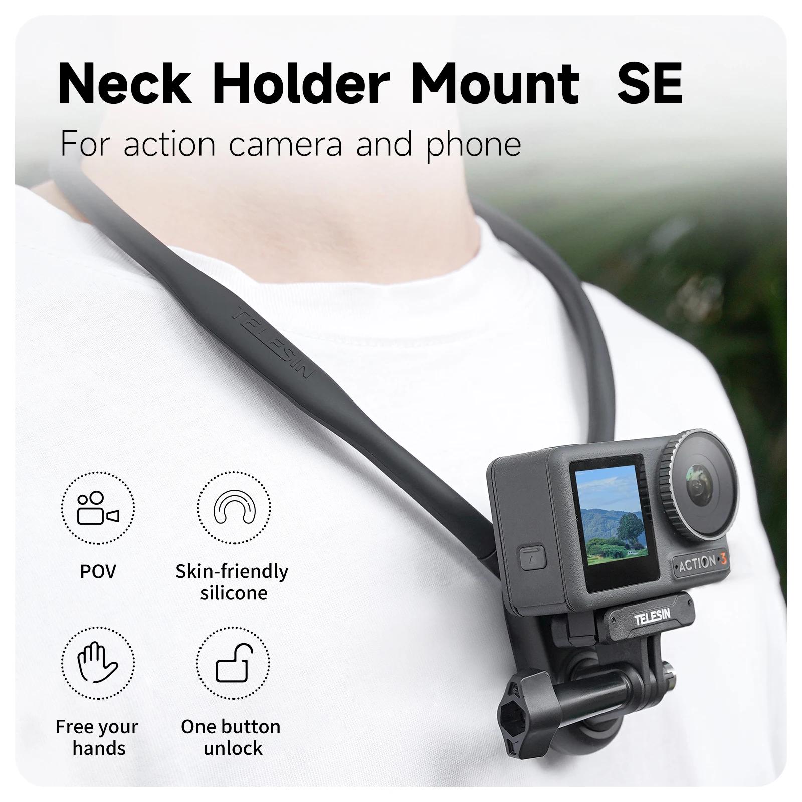 TELESIN support de cou support de poitrine pour GoPro Hero 13 12 11 10 9 8 7 Insta360 DJI Osmo Actio