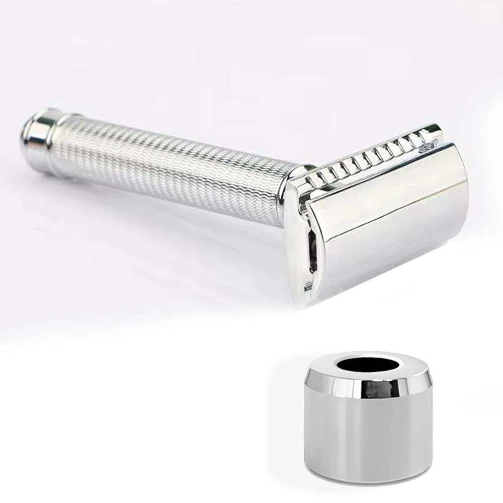 JOKMAE 07TS rasoir de sécurité en acier inoxydable pour homme avec support Double lame support Base