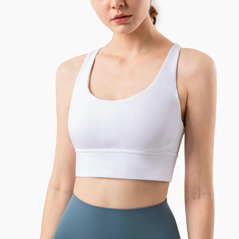 Soutien-gorge de sport femme triangle dos nu - Coussinets poitrine fitness yoga entraînement