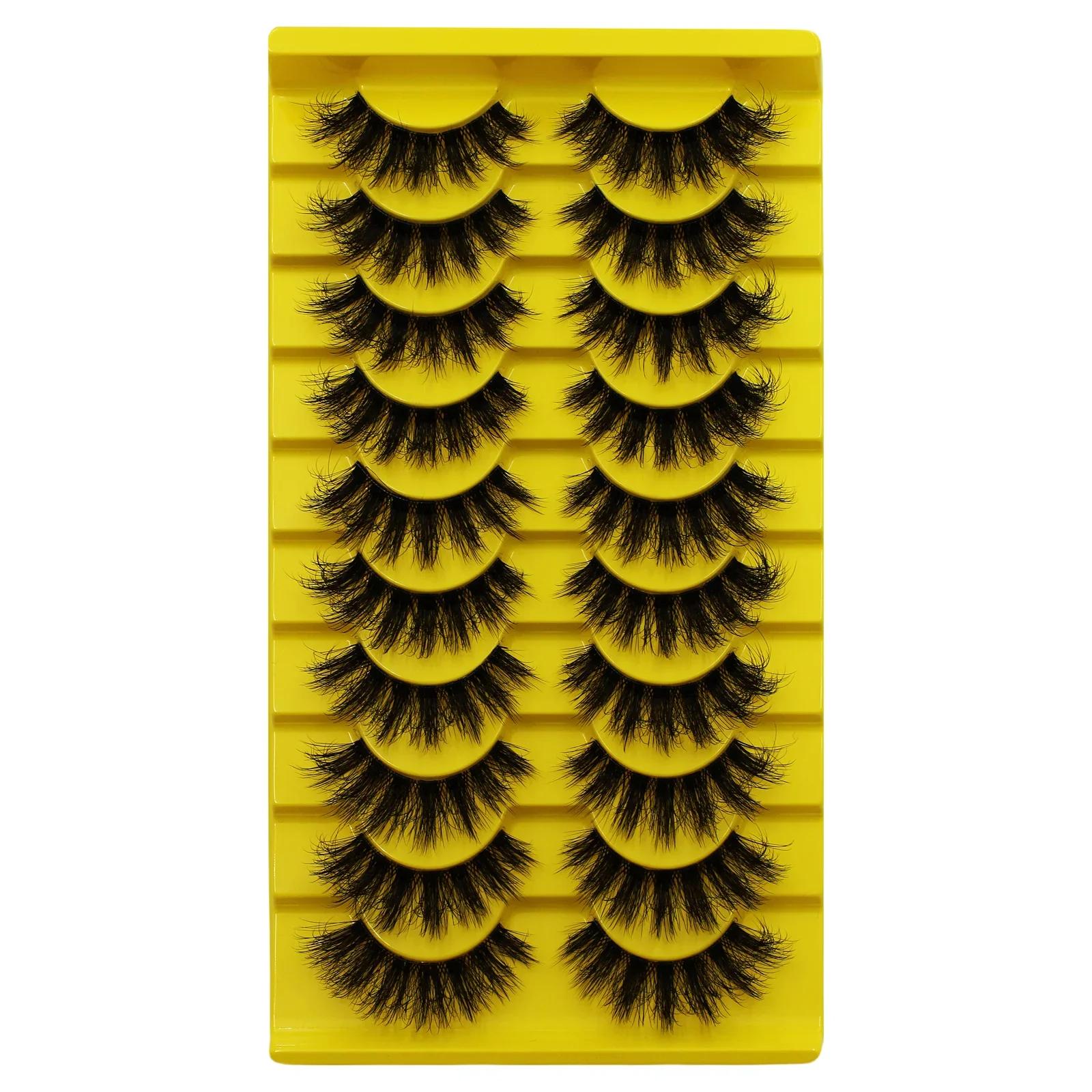 10 paires de faux cils russes moelleux 3D faux cils maquillage désordre faux cils moelleux épais cil