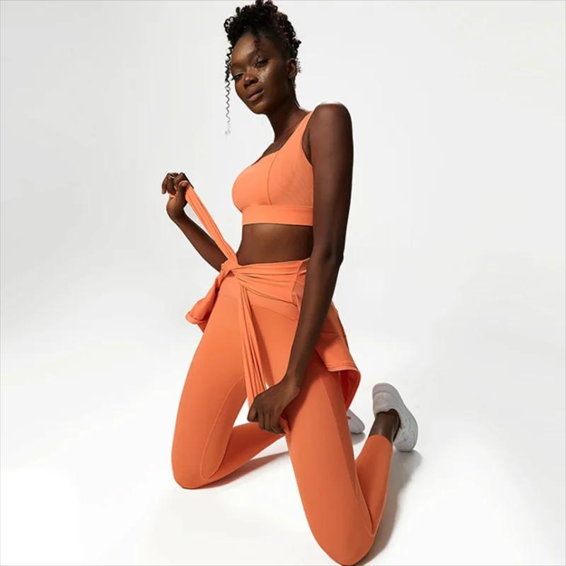 Ensemble de Yoga 3 pièces pour femmes, vêtements d'athlétisme d'entraînement, chemise à manches long