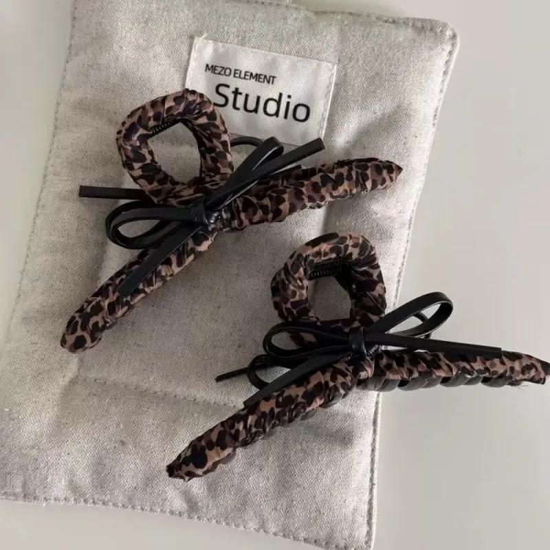 Accessoires de cheveux à grande pince de haute qualité imprimé léopard rétro pour femmes
