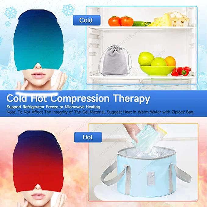 Capuchon de soulagement de la Migraine, capuchon de glace en Gel, couvre-chef monocouche, Pack de gl