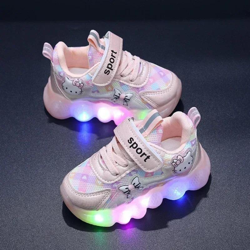 Sanrio Hello Kitty Girl Kawaii Shine Sneakers, chaussures décontractées antidérapantes pour étudiant