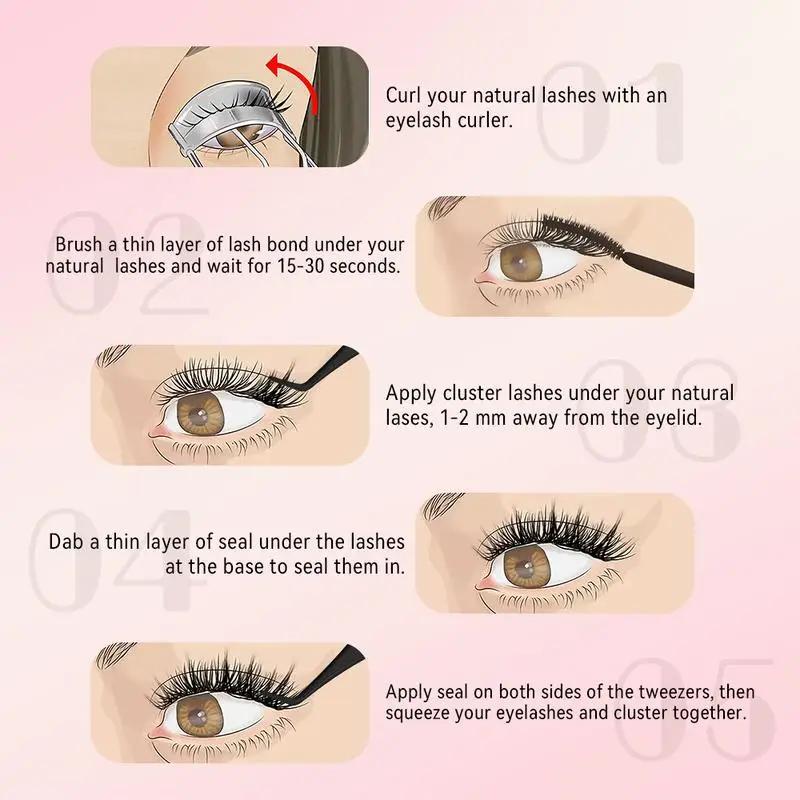 UCoolMe cils marron flore D Curl naturel vaporeux et léger segmenté cils grappe pour le maquillage à