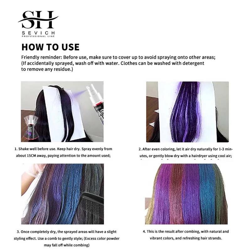 Spray de coloration temporaire pour cheveux, teinture instantanée unique pour Salon de coiffure, tei